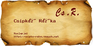 Csipkó Réka névjegykártya